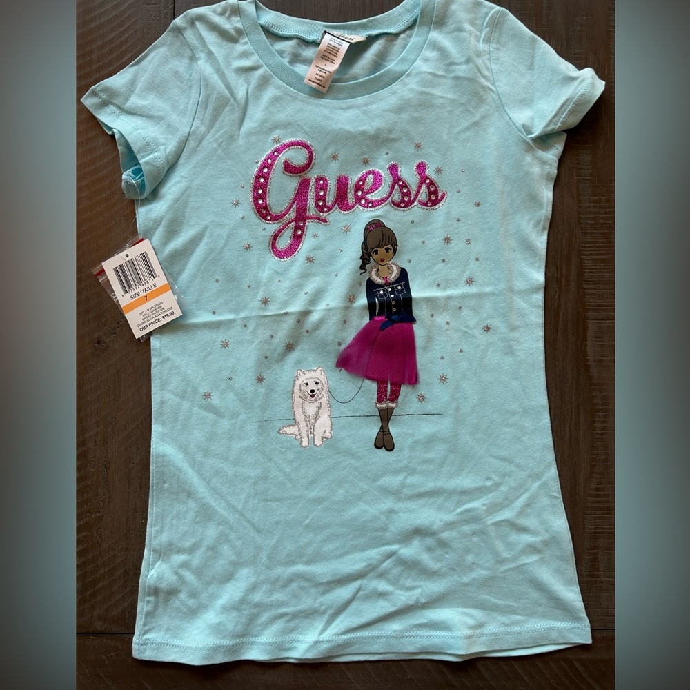 Brand new guess girls Tshirt with sequin detail